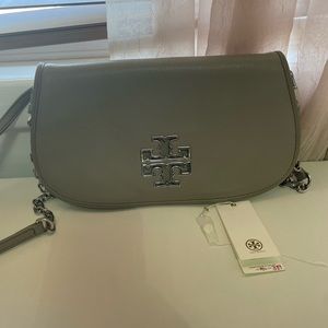 Tory Burch Brittten Leather Clutch
